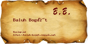 Baluh Bogát névjegykártya